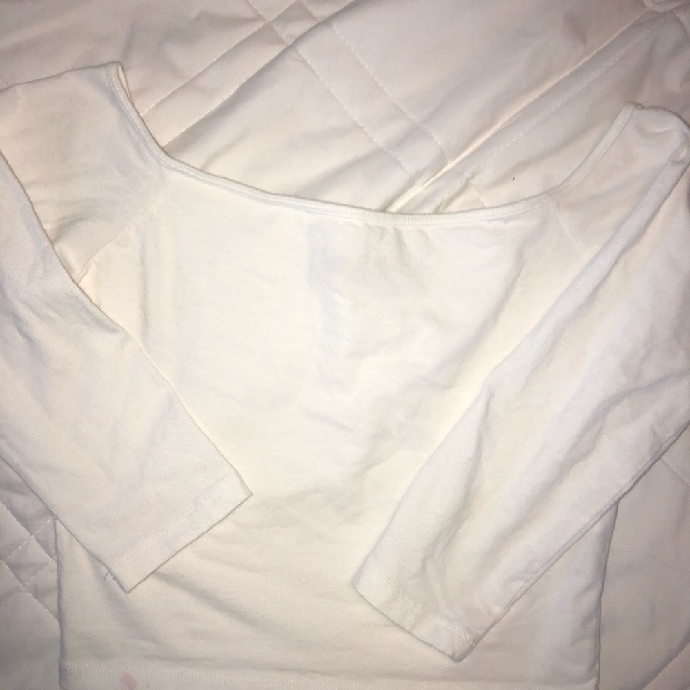 Hollister Cropped White Long-Sleeve